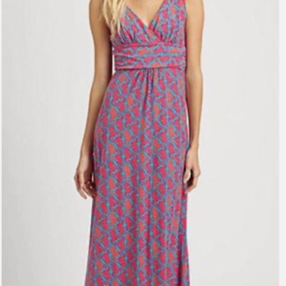 Lilly Pulitzer Dresses & Skirts - Lilly Pulitzer Vibrant Pink and Blue Maxi Dress